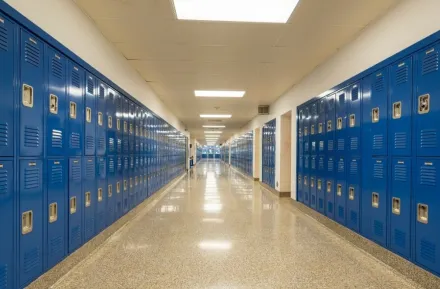 empty school hallway
