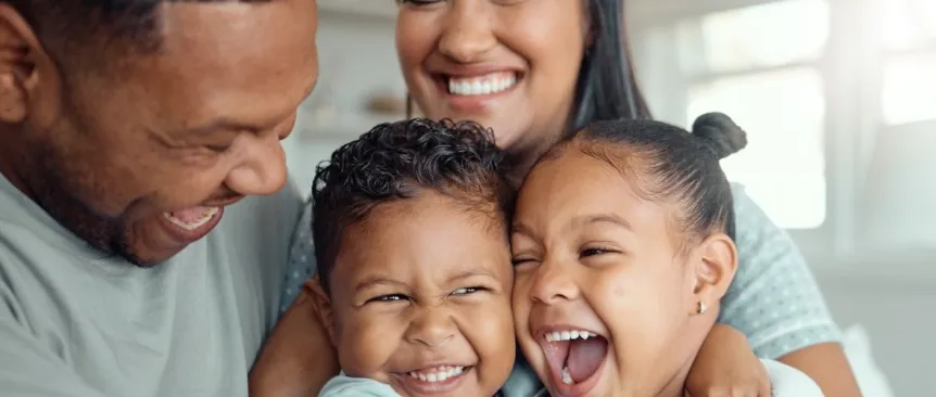 family of four full of joy