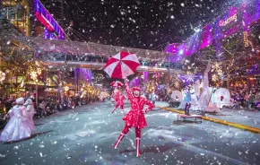 Free holiday fun around Seattle and Bellevue includes Snowflake Lane nightly parade spectacle with dancers, drummers and snowfall
