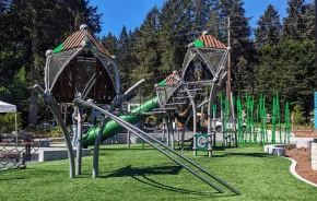 View of the new playground at Bridle Trails Valley Creek Park