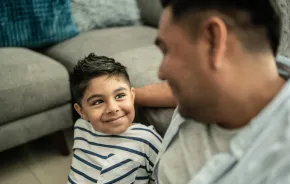 Dad and son talking and dad being a brilliant listener