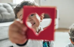 little boy with heart