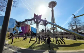 artists at play playground in front of MOPOP, a fun weekend activity for families