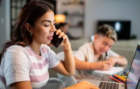 mom asking questions about edtech on the phone