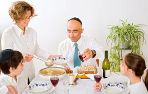 Seattle family at a Passover Seder