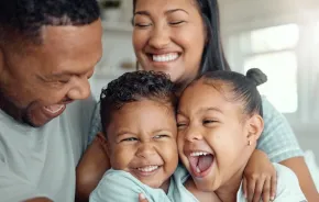 family of four full of joy