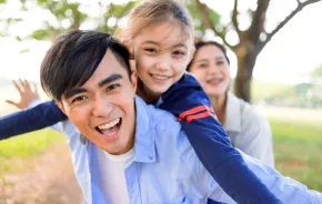 Dad and daughter are all smiles during Father's Day weekend activities around Seattle
