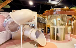 indoor play place with slide and climbing structures at Sunrise Play Cafe in Tacoma