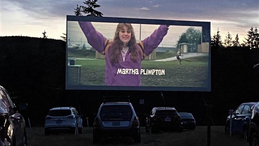view of the movie screen at Skyline Drive-in Movie Theater, a drive-in movie theater near Seattle