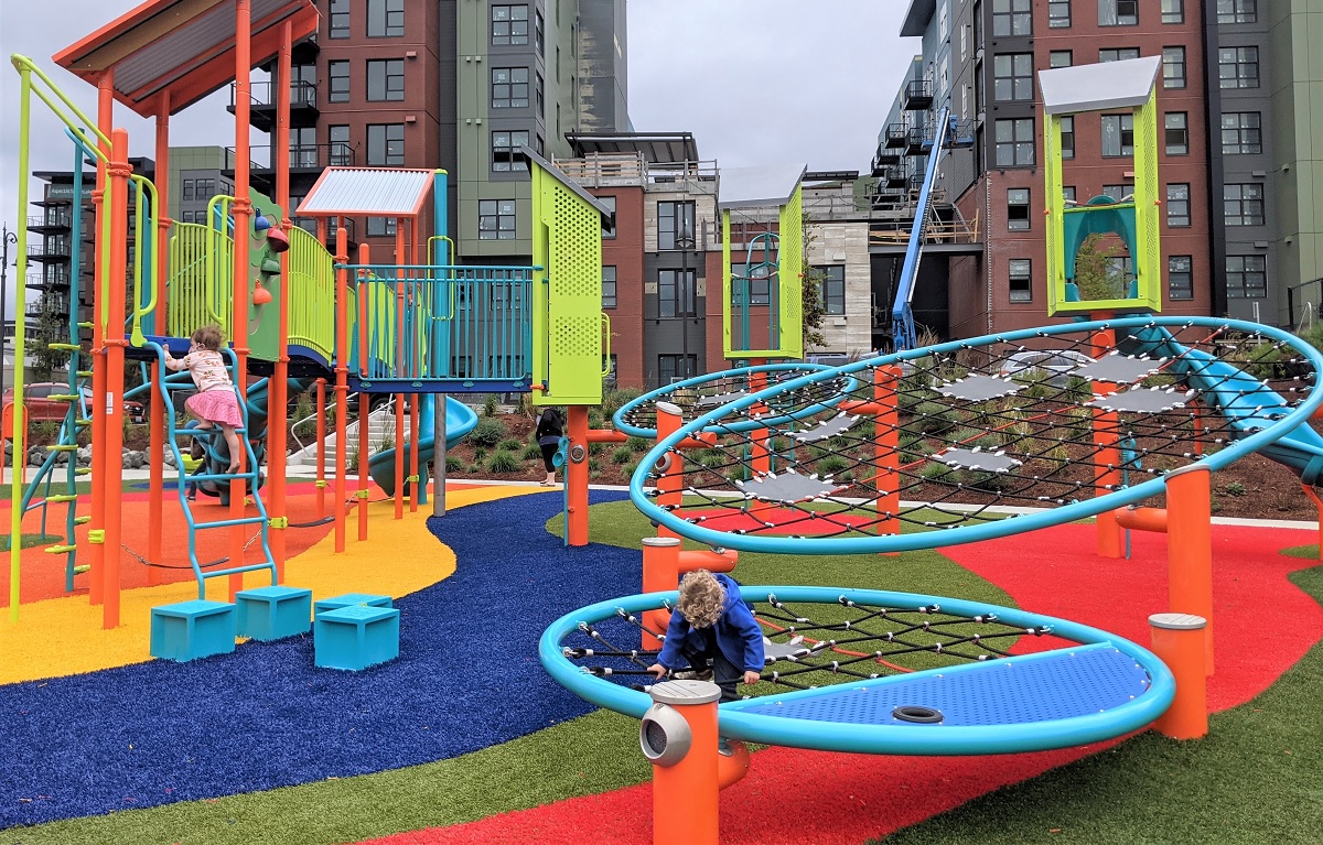new playground at totem lake park in Kirkland near Seattle best new seattle area playgrounds opened in 2021