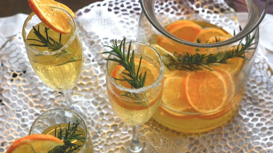 Candied orange sparkling bubbles