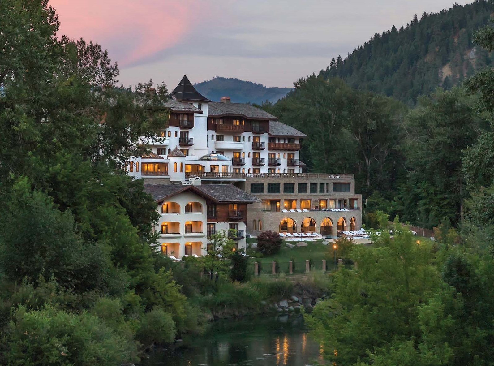 Exterior view of Post Hotel in Leavenworth, Washington