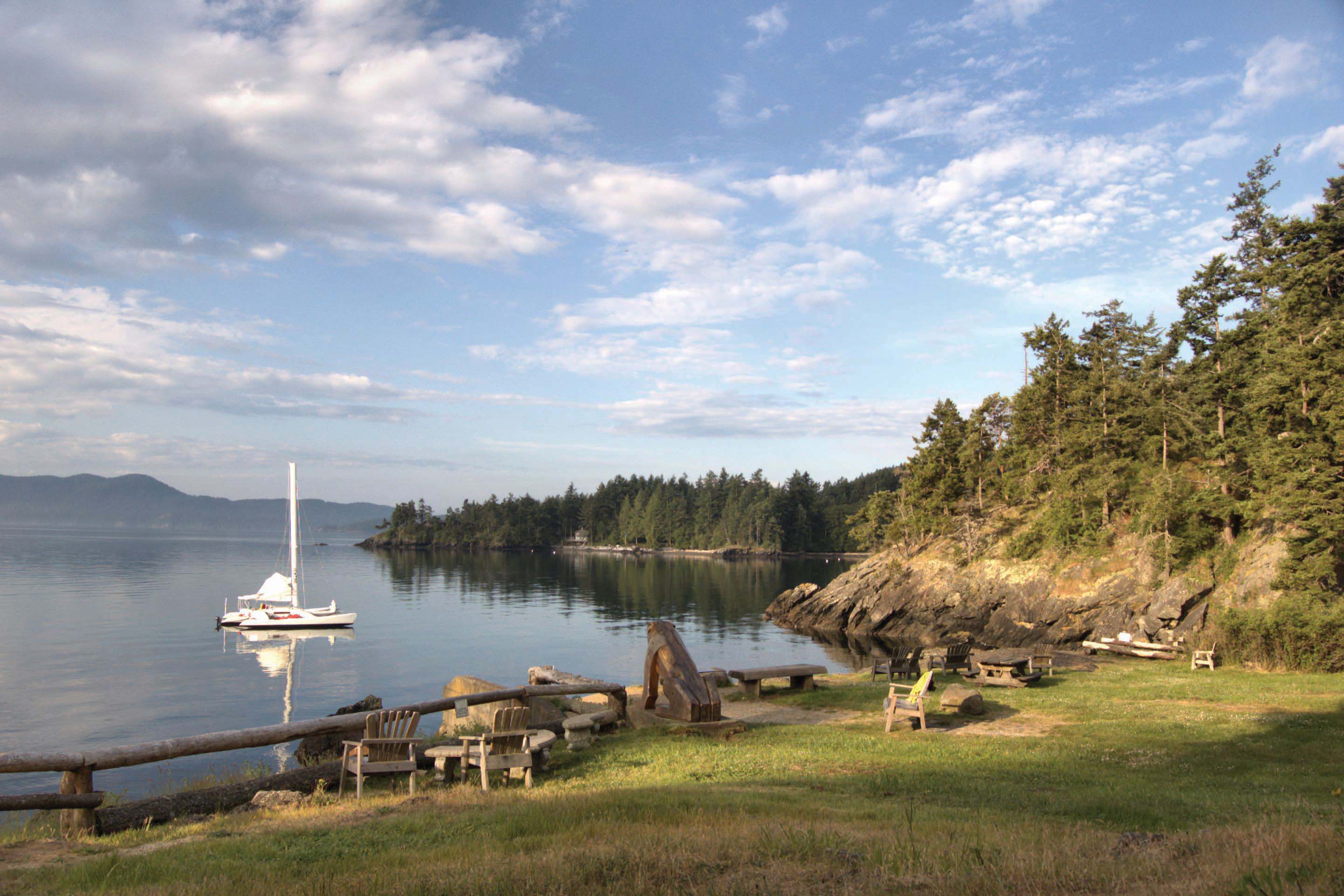 View from land to water at Doe Bay Resort and Retreat