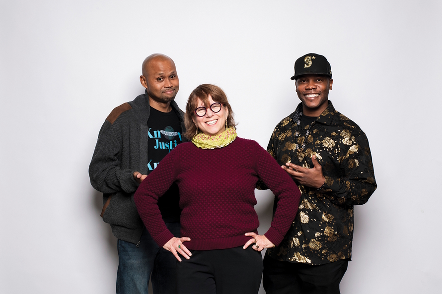 Pictured L to R: David Heppard, Yaffa Maritz and Kimonti Carter