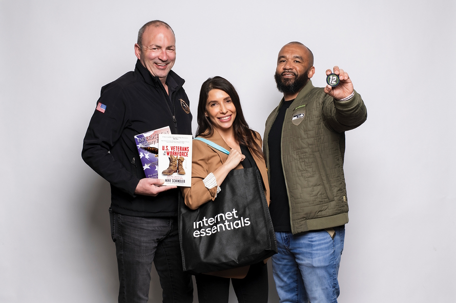 Nino Gray Jr., community engagement manager, Seattle Seahawks Carla Carrell, senior director, External and Government Affairs, Comcast Mike Schindler, founder and CEO, Operation Military Family