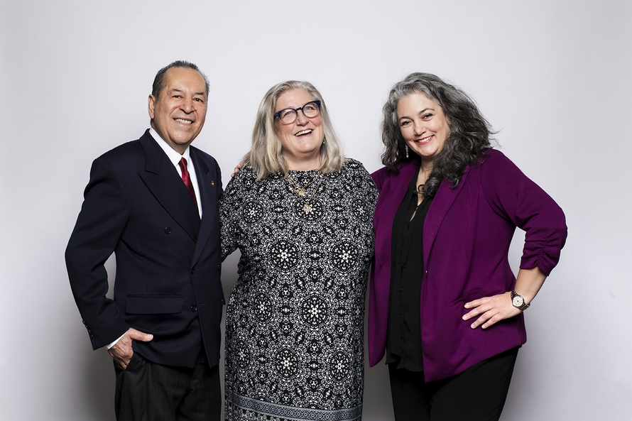 Angie Hinojos and Carlos Jiménez, cofounders of Centro Cultural Mexicano; Putter Bert, president and CEO, KidsQuest Children’s Museum