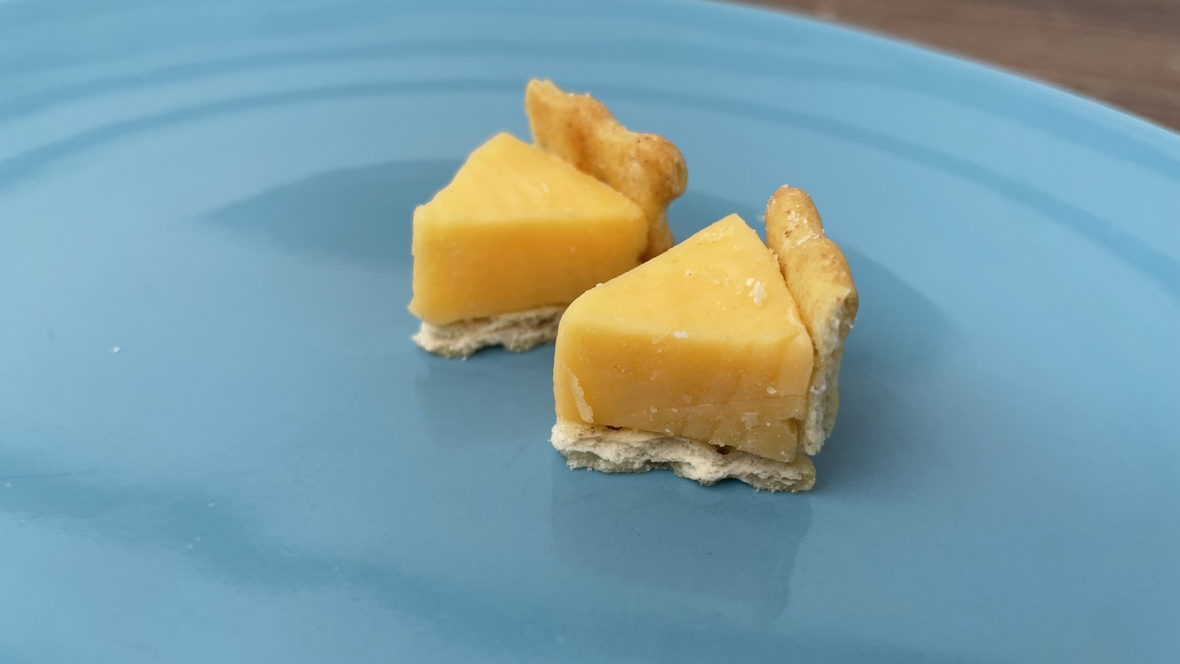 cheese and cracker slices of pie