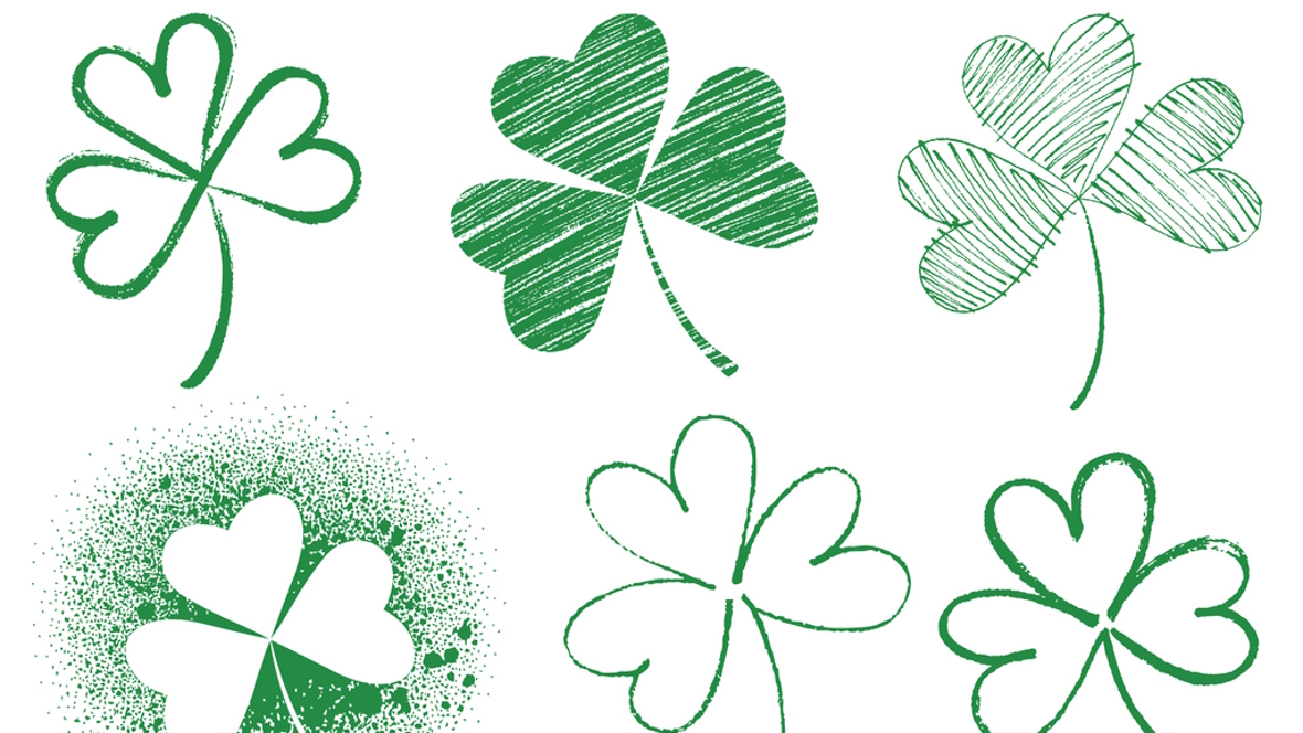 outline of shamrock shaped stamps