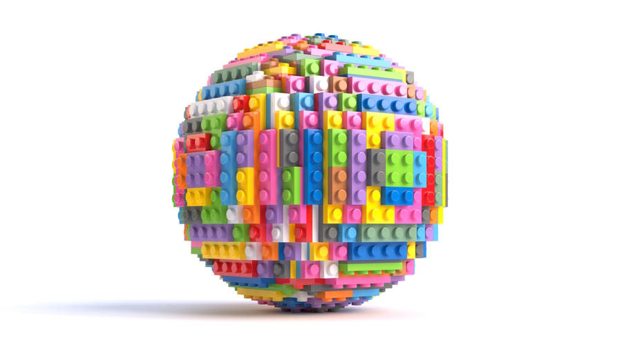 ball made of Lego bricks