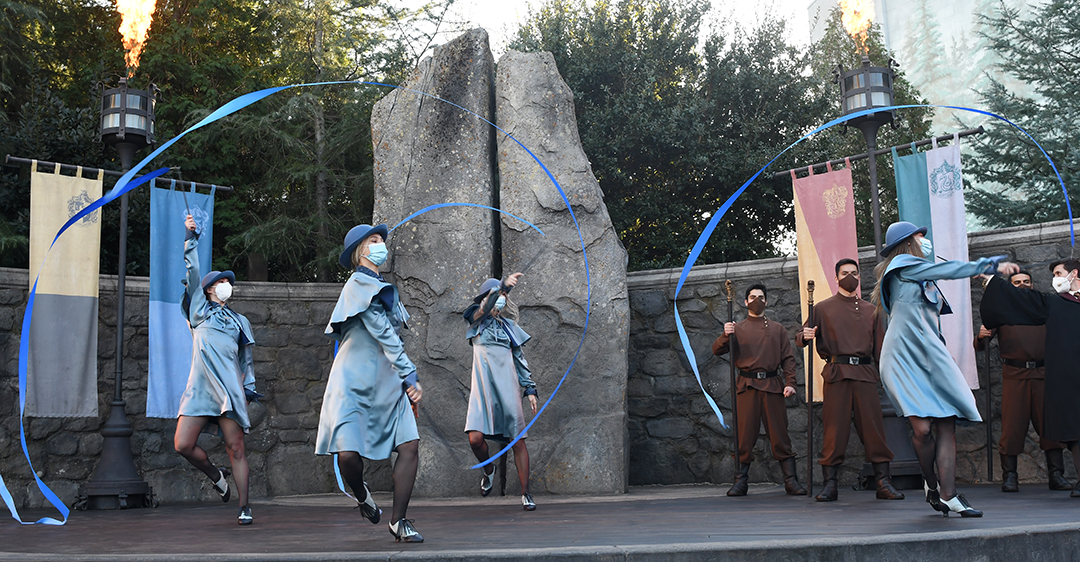 Beauxbatons and Durmstrang perform at the village of Hogsmeade Universal Studios Hollywood Wizarding World of Harry Potter