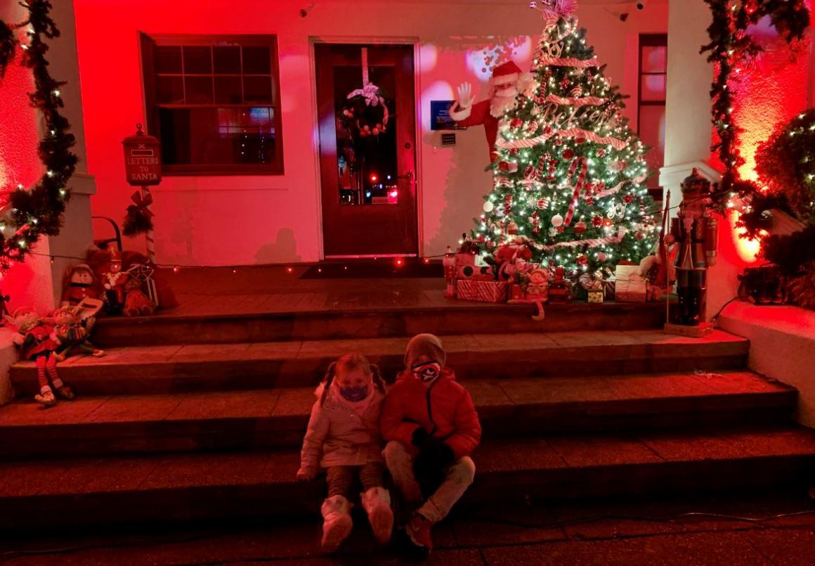 Dazzle light show picture with Santa Credit: Devon Hammer