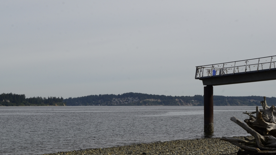 Beach View Against Cloudy Sky At Chambers Creek Regional Park