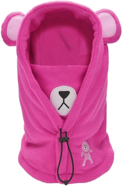 Pink fleece snow hat with neck warmer best snow gear