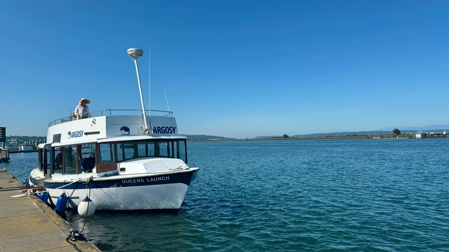 An Argosy boat waits to take passengers from Everett to Jetty Island on a summer day