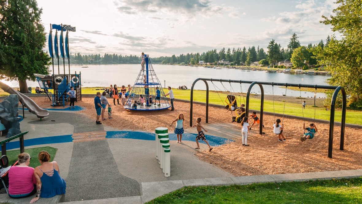 Lake meridian park best Seattle Bellevue Eastside-area playgrounds for rainy day play