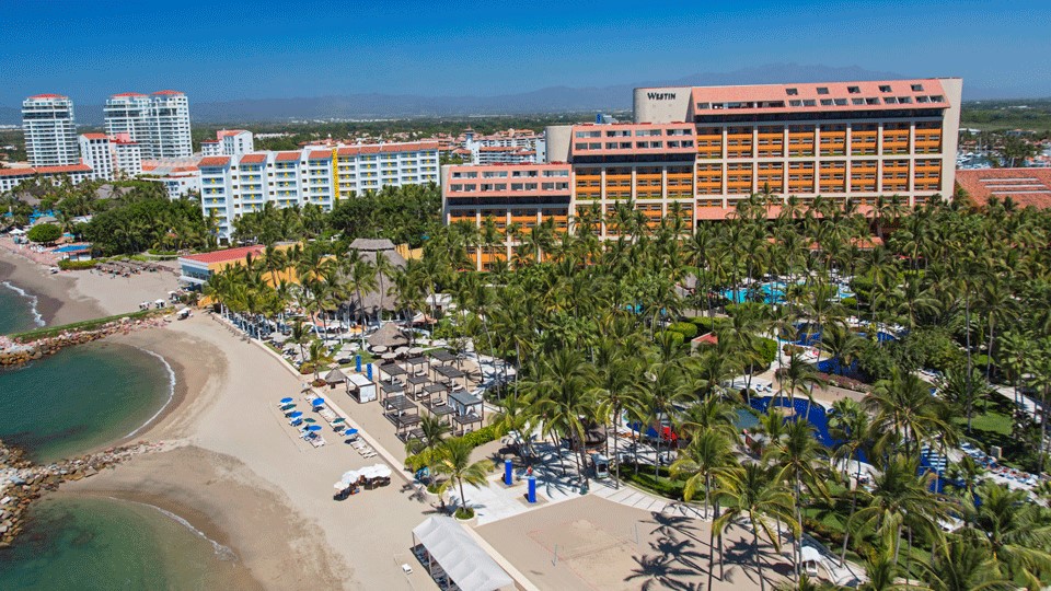 One of Puerto Vallarta's hotels, the Westin Resort has a swimming beach