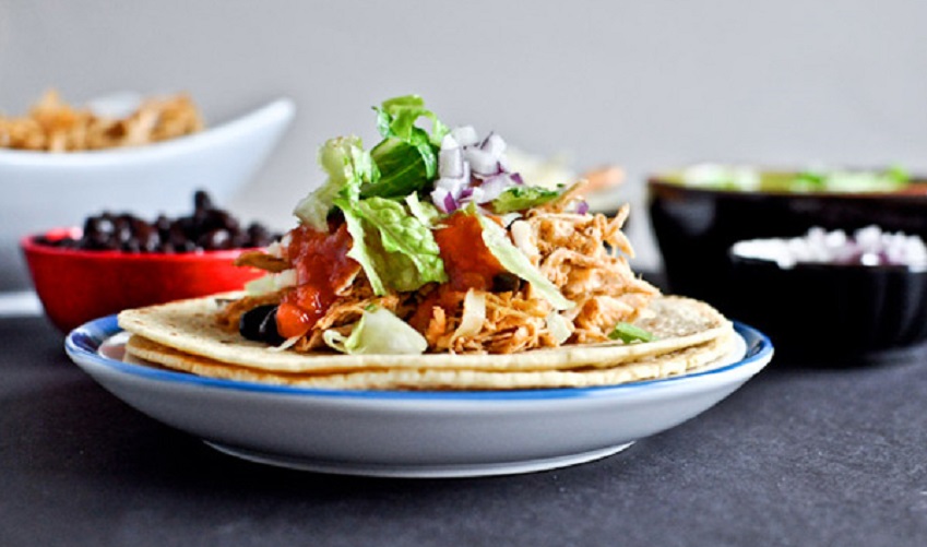Cheddar beer chicken tacos