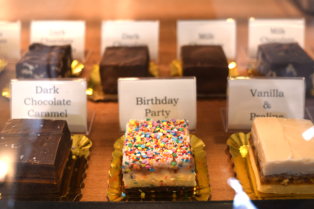 Goodies and fudge for sale at Bon Bon Candies on Bainbridge Island, enjoy an easy ferry day trip to Bainbridge from Seattle with kids