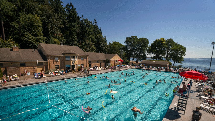 Swimmers in Colman Pool in West Seattle