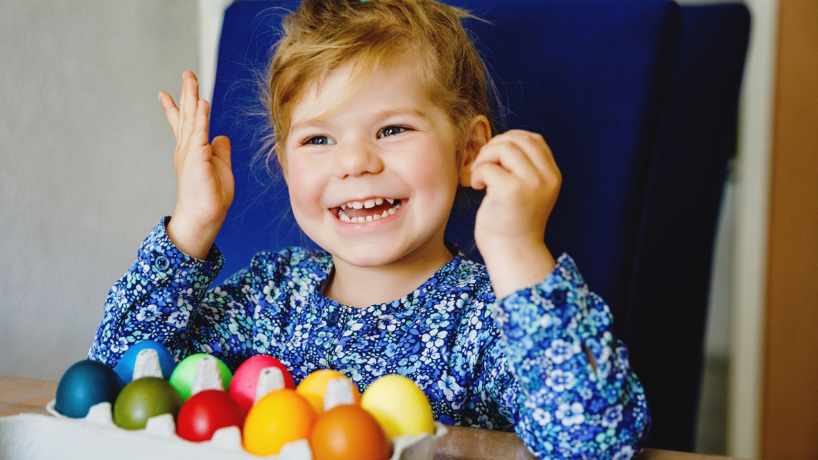 bright colored Easter eggs