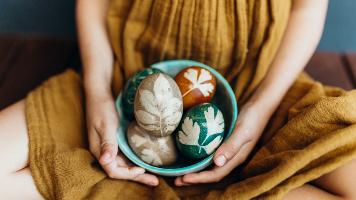 natural colored Easter eggs
