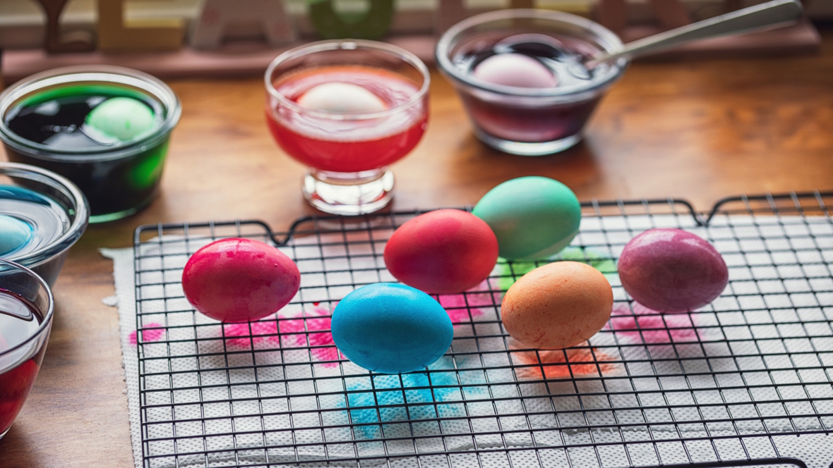 Kool Aid Easter eggs dyeing