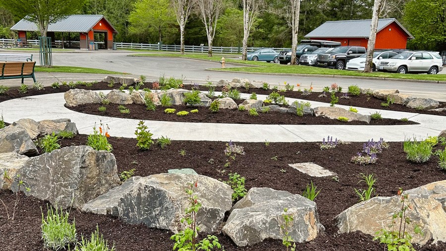 A sensory garden at Snoqualmie’s new playground offers different smells and textures for park goers.
