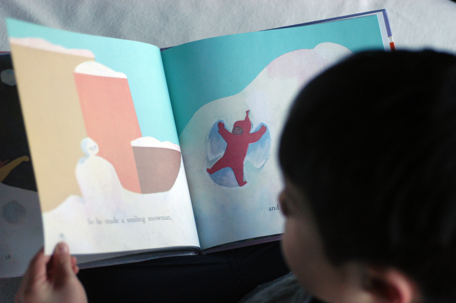 little boy reading