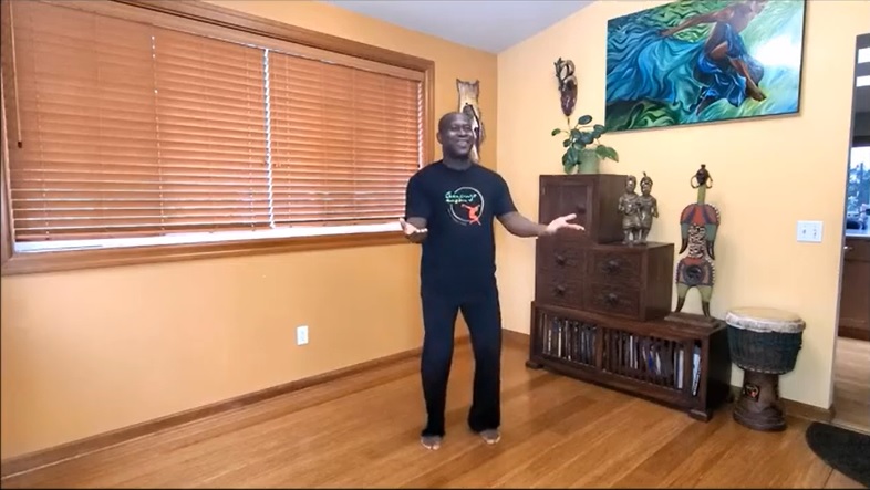 etienne cakpo gansango music and dance teaches African dance on SPL youtube channel