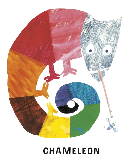 Image of a chameleon by Eric Carle