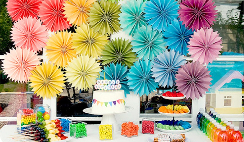 Rainbow party decor