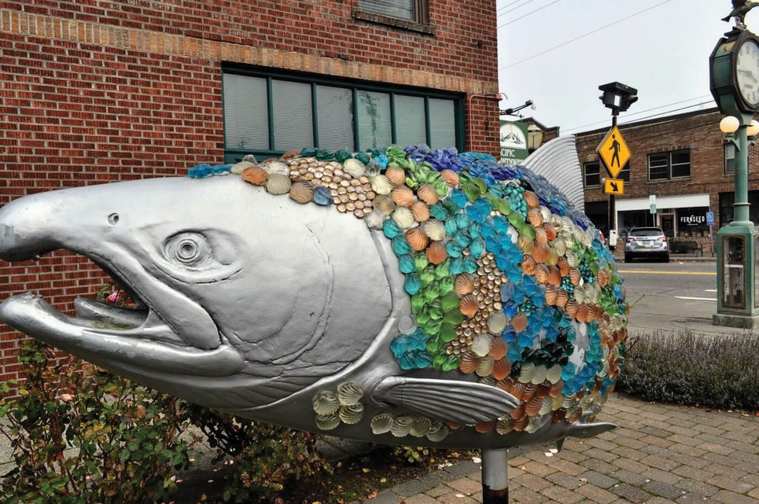 Salmon sculpture