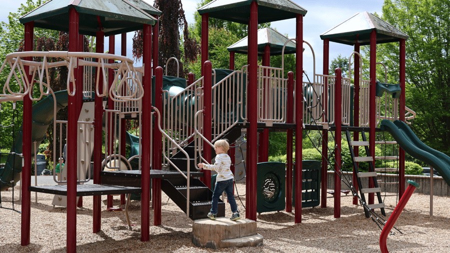 boy on the playground at Edmonds City Park