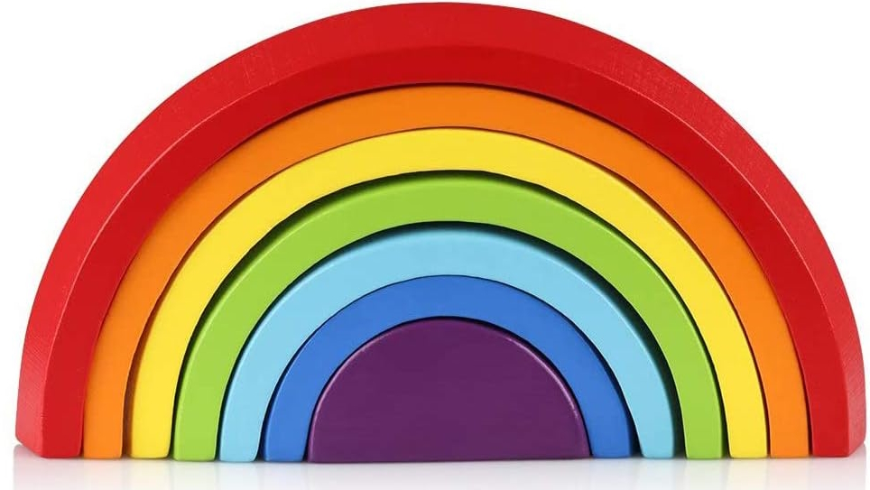 Rainbow stacking blocks educational preschool toy