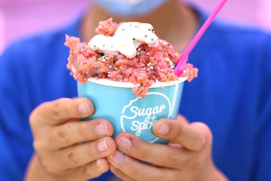Close-up of Sugar + Spoon dessert Seattle-area sweet treats to try with kids