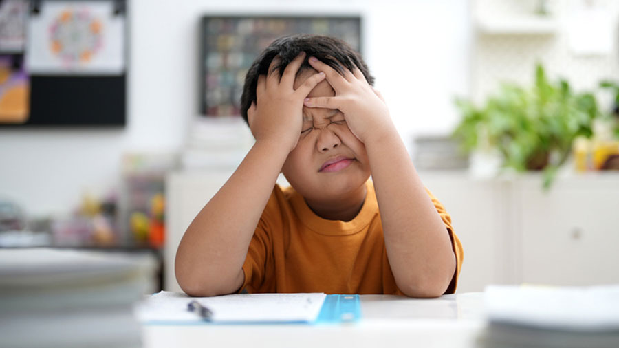 young frustrated boy