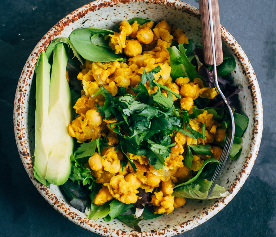 Chickpea Scramble Breakfast Bowl 