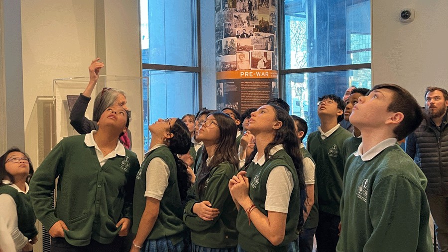 school field trip learning about the life of Anne Frank at a traveling exhibition in Seattle for a limited time