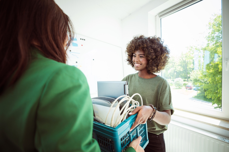 woman recycling e-waste
