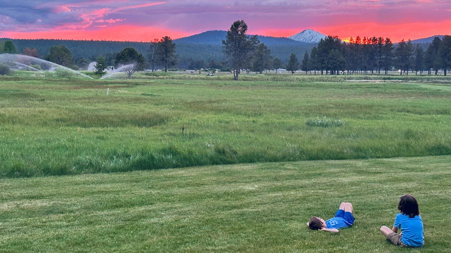 Watching the sunset at Sunriver Resort in Oregon